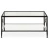 Acox Rectangular Clear Glass Top Coffee Table With Black Frame