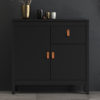 Barcila 2 Doors 1 Drawer Wooden Sideboard In Matt Black