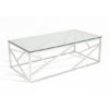 Betty Glass Coffee Table With Polished Stainless Steel Base