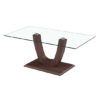 Calliroe Clear Glass Coffee Table In Walnut