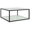 Dermot Small Glass Coffee Table In White Marble Effect