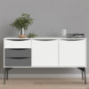 Felton Wooden 2 Doors 3 Drawers Sideboard In Grey White