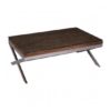 Kero Glass Top Coffee Table With Cross Base In Natural