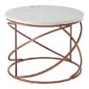 Maren Round White Marble Top Coffee Table With Copper Base