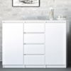 Nakou High Gloss 2 Doors 4 Drawers Sideboard In White