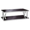 Orion Black Glass Top Coffee Table With Chrome Frame