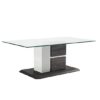 Panama Glass Coffee Table With Dark Grey Wooden Base