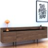 Unka Wooden 3 Doors 2 Drawers Sideboard In Walnut And Black