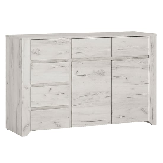 Alink Wooden 2 Doors 6 Drawers Sideboard In White