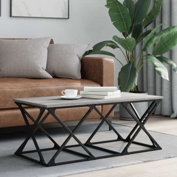 Exeter Wooden Coffee Table Rectangular In Grey Sonoma Oak