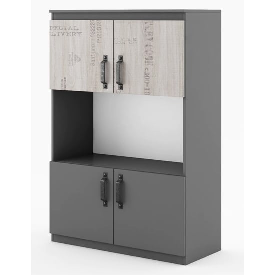 Sault Kids Wooden Sideboard With 4 Doors In Graphite