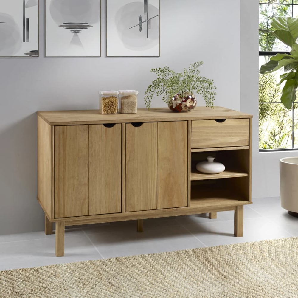 Harrow Wooden Sideboard With 2 Doors 1 Drawer In Brown