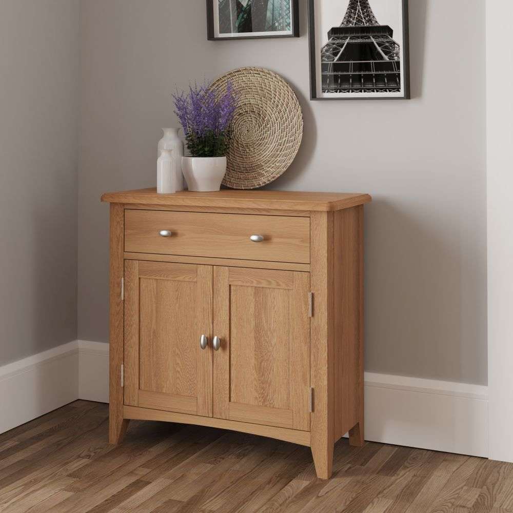 Gilford Wooden Sideboard With 2 Doors 1 Drawer In Light Oak