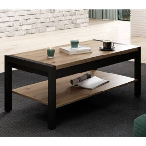 Aliso Wooden Coffee Table In Taurus Oak With Undeshelf