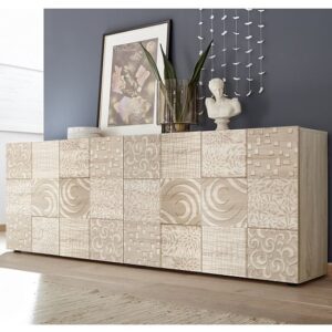 Ardent Wooden Large Sideboard In Sonoma Oak With 4 Doors