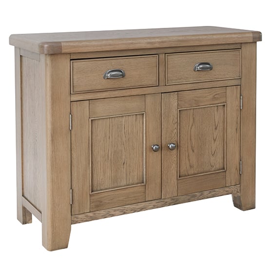 Hants Wooden 2 Doors And 2 Drawers Sideboard In Smoked Oak