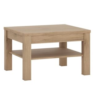 Kenstoga Wooden Square Coffee Table In Grained Oak