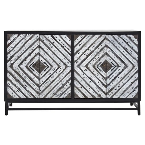 Orphee Wooden Sideboard With 4 Doors In Black