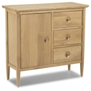 Skier Wooden Small Sideboard In Light Solid Oak