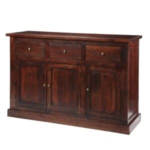 Tristo Wooden Sideboard In Dark Mango With 3 Doors