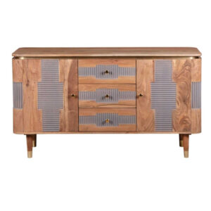 Weston Acacia Wood Sideboard 2 Doors 3 Drawers In Natural