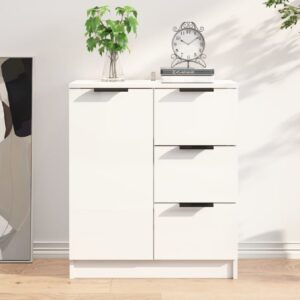 Anaheim High Gloss Sideboard With 1 Door 3 Drawers In White