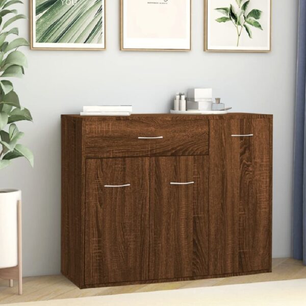 Camino Wooden Sideboard With 3 Doors 1 Drawer In Brown Oak