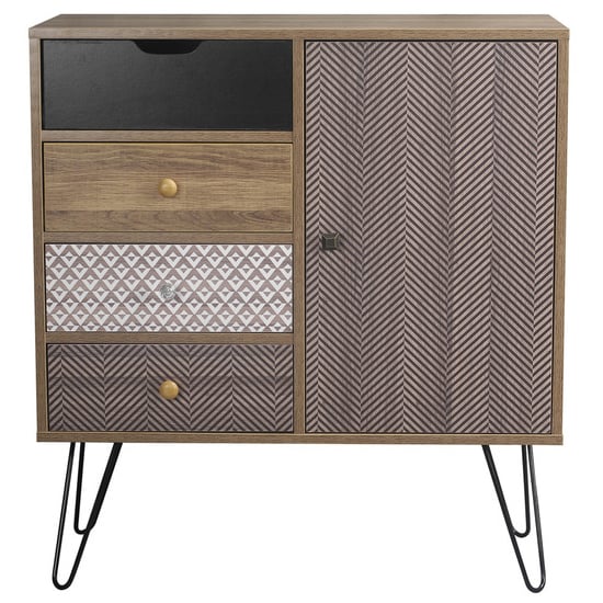 Cassava Wooden Sideboard With Black Legs In Brown