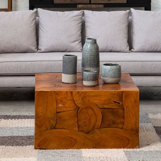 Praecipua Teak Wooden Coffee Table In Brown