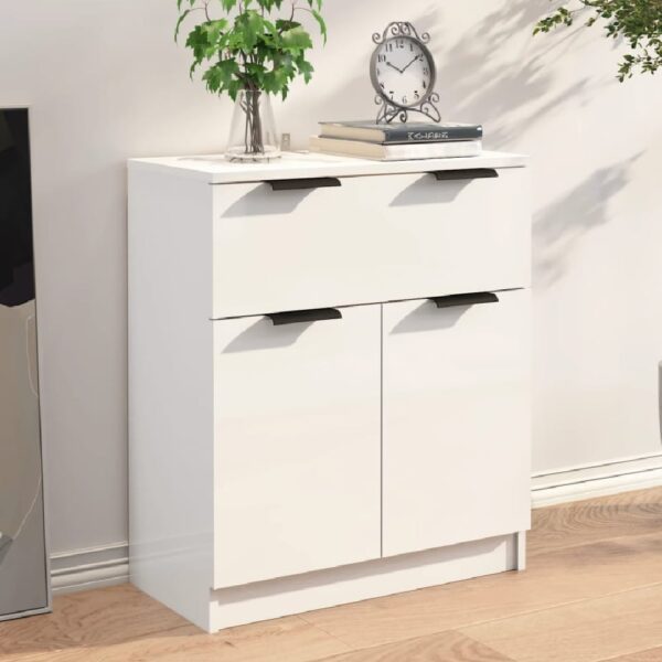 Aylesbury High Gloss Sideboard With 2 Doors 1 Drawer In White