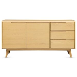 Cairo Wooden Sideboard With 2 Doors 3 Drawers In Natural Oak