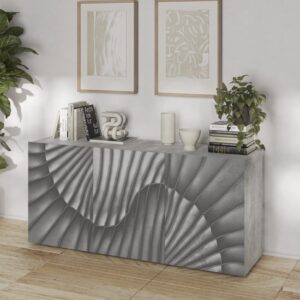 Sassari Wooden Sideboard With 3 Doors In Concrete Effect