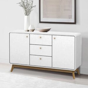 Clive Wooden Sideboard With 2 Doors 3 Drawers In White