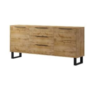 Hobart Wooden Sideboard With 2 Doors 3 Drawers In Wotan Oak