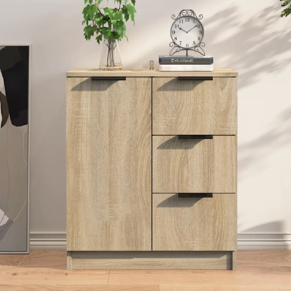 Anaheim Wooden Sideboard With 1 Door 3 Drawers In Sonoma Oak