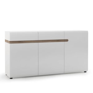 Cheya High Gloss Sideboard With 2 Drawers In White Truffle Oak