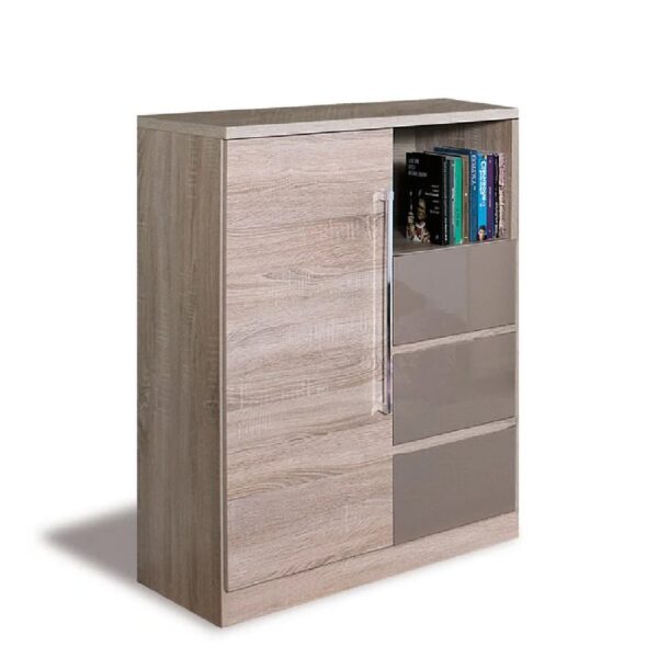 Danville Wooden Sideboard With 3 Drawers In Cappuccino Gloss Oak