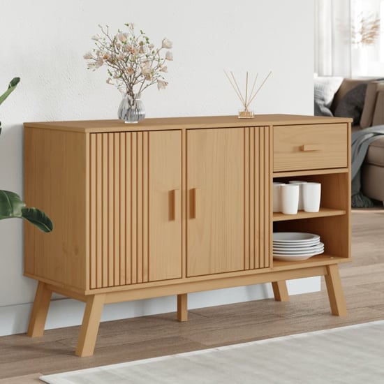 Dawlish Wooden Sideboard With 2 Doors 1 Drawers In Brown