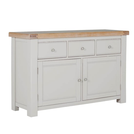 Dawson Wooden Sideboard With 2 Doors 3 Drawers In Taupe