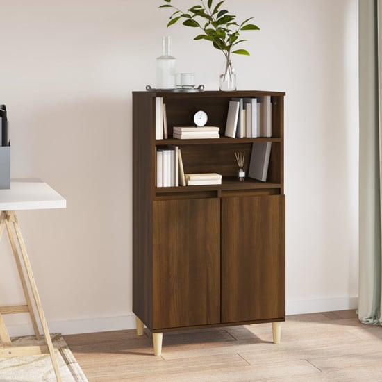 Elmont Wooden Sideboard With 2 Doors In Brown Oak