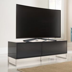 Heather TV Stand In Black Gloss With 1 Flip Door