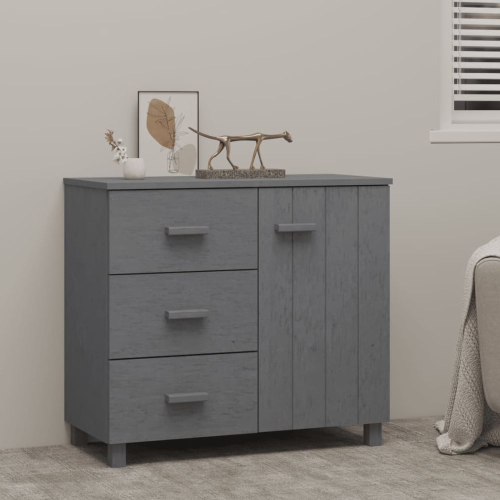 Hull Wooden Sideboard With 1 Door 3 Drawers In Dark Grey