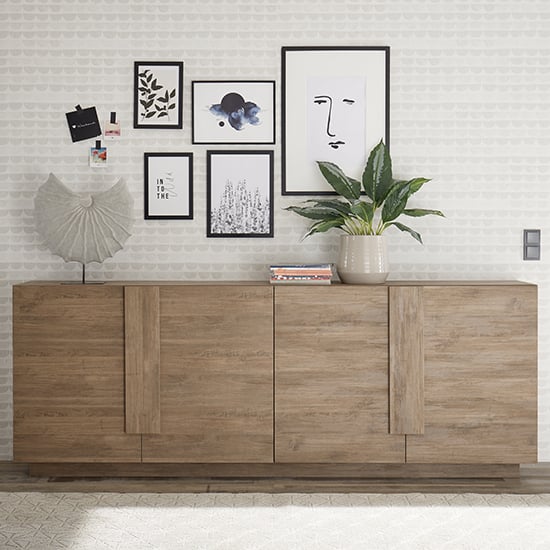 Jining Wooden Sideboard With 4 Doors In Oak