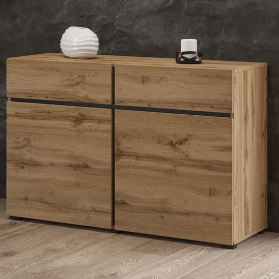 Kodak Wooden Sideboard With 2 Doors 2 Drawers In Wotan Oak