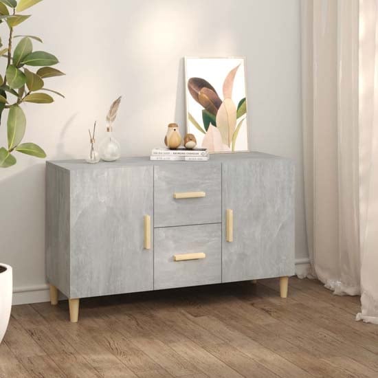 Krefeld Wooden Sideboard 2 Doors 2 Drawers In Concrete Effect