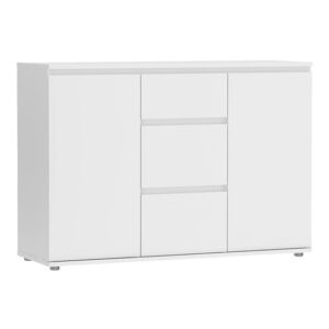 Naira Wooden Sideboard In White With 2 Doors 3 Drawers