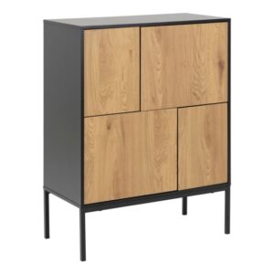 Salvo Wooden Sideboard With 4 Doors In Matt Wild Oak