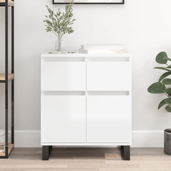 Urbino High Gloss Sideboard With 2 Doors 1 Drawer In White